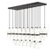 Z-Lite Cayden Linear Chandelier, 23-Light, 18in W x 54in L x 16.75in H, Matte Black/Clear + Etched Opal 1946P-23L-MB - alternate 1